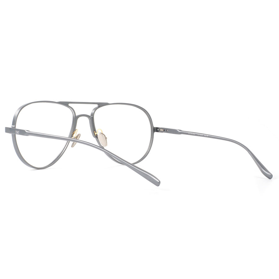 Rear view of Aviator glasses with silver frame