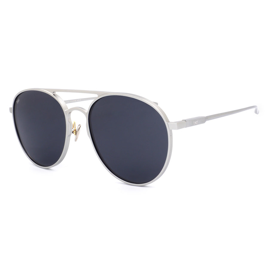 Side view of large aviator sunglasses with polarised lenses